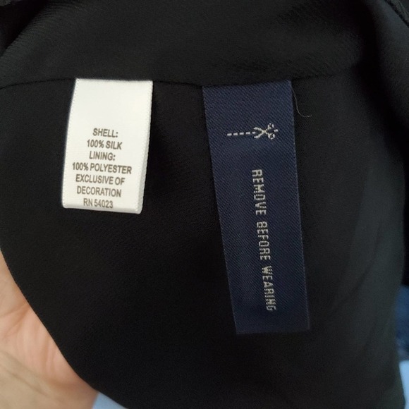 Banana Republic Gold Embroidered Silk Cocktail Dress Black Size 2 - Picture 8 of 9